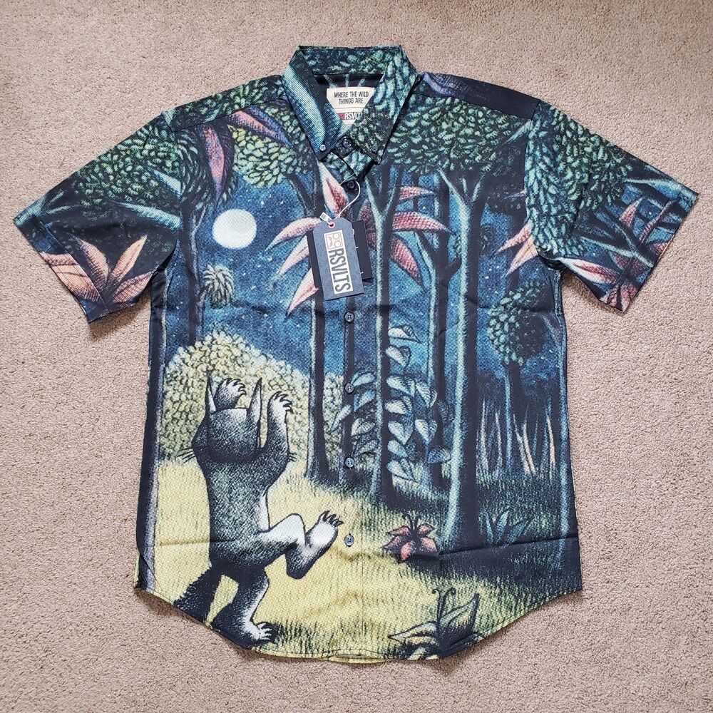 RSVLTS Where The Wild Things Are Size Medium Mens KUNUFLEX Button Shirt Howl - Picture 2 of 7